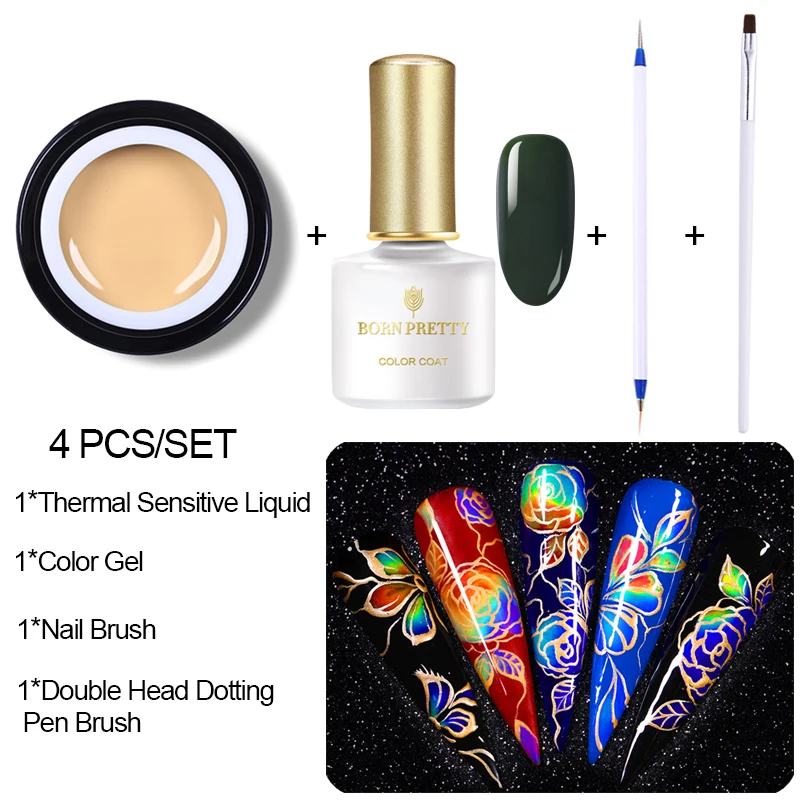 Set 9 BORN PRETTY 2 г/кор. термочувствительный Жидкий Гель-лак 12 цветов сменный цвет меняющийся жидкий лак маникюр Дизайн ногтей - Цвет: Set 9