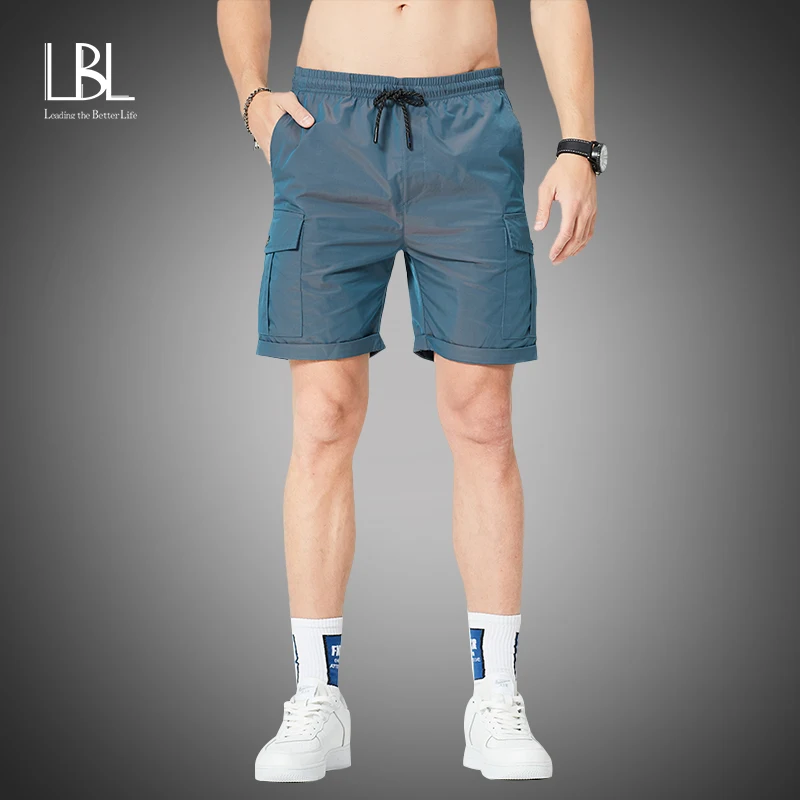 LBL-pantalones cortos holgados de estilo Hip Hop para hombre, sudadera con bolsillos y parte inferior, Bermudas de calle a la moda para verano