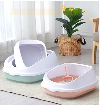

Pet Toilet Bedpan Anti Splash Cats Litter Box Dog Cat Tray with Scoop Kitten Dog Clean Toilette Home Plastic Sand Box Supplies