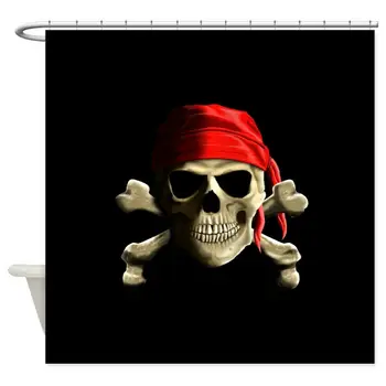 

Unique Custom Jolly Roger Decorative Fabric Shower Curtain