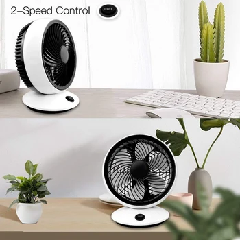 

6 Inch USB Portable Desk Fan,2-Speed Control USB Powered Fan(Black/White)