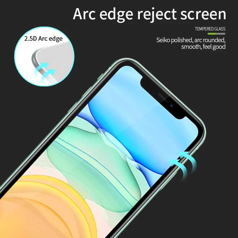 Для iPhone 11 6,1 дюймов стекло закаленное MOFi для iPhone 11 Защитная пленка для полного покрытия закаленное стекло