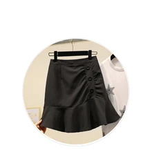 Асимметричная юбка в виде цветка лотоса, юбка в виде рыбьего хвоста, юбка с высокой талией, женская короткая юбка с новым рисунком