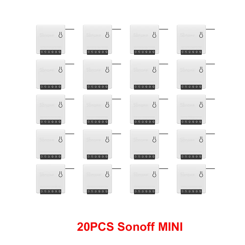 Itead 5/10/20 шт. Sonoff Мини DIY маленькое тело дистанционного Управление Интеллектуальный переключатель Wi-Fi Поддержка внешний переключатель работы с Alexa IFTTT - Комплект: 20 PCS Sonoff MINI