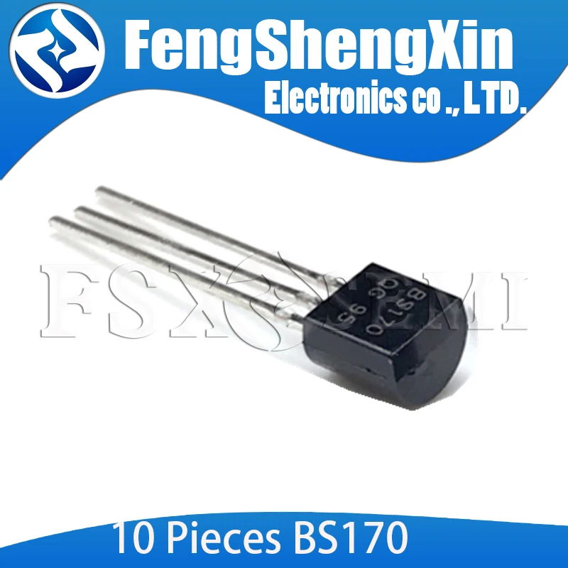 

100Pcs BS170 TO-92 PNP 0.5A N-Channel 60-V (D-S) MOSFET