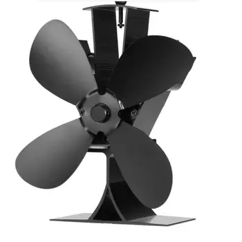 

4 Blade Stove Fan Heat High Temperature Resistance Powered for Wood Log Burners