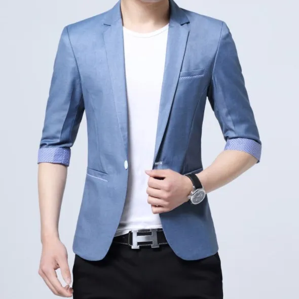 blue short blazer