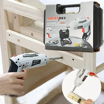 

1 Set of 45 Picture Color Photo Color Metal + Plastic Electric Screwdriver Screwdriver Set with packing tape European plug with