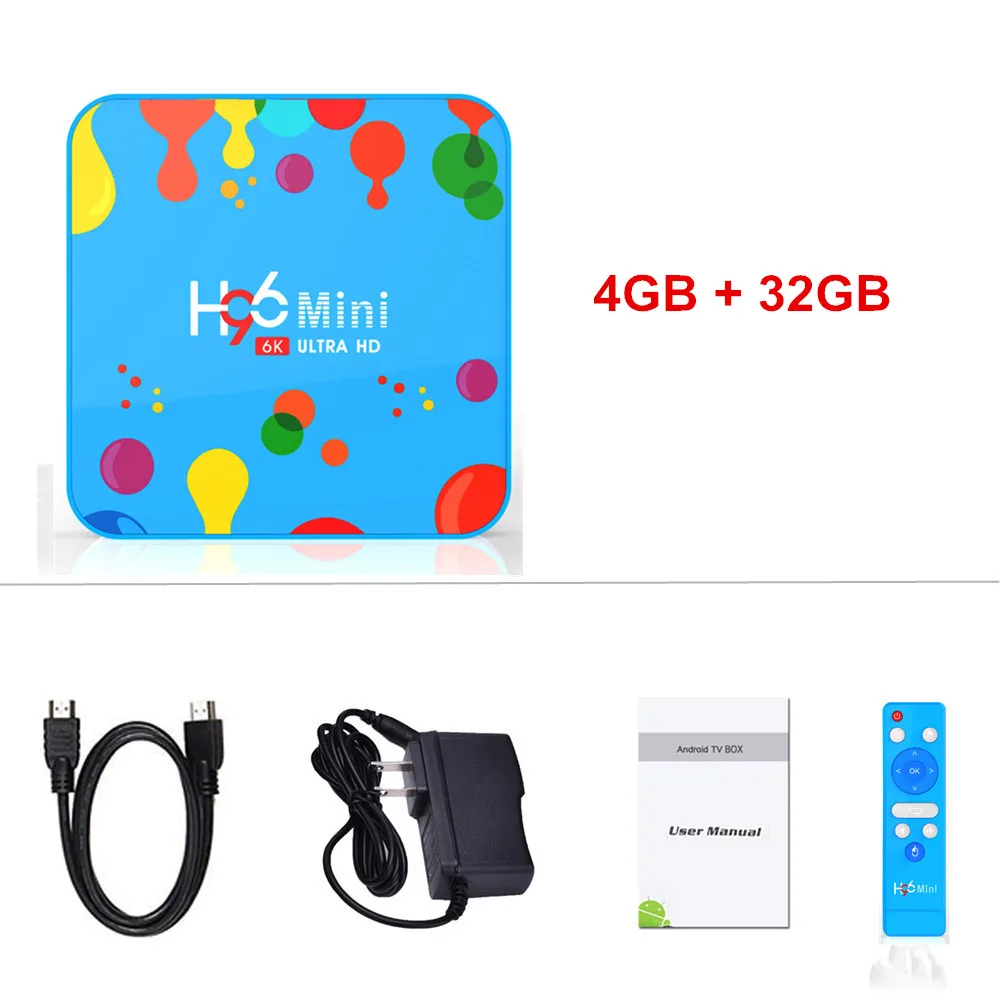 4G32G H96 мини 4 Гб 128 ГБ 32 ГБ Android 9,0 ТВ коробка Allwinner H6 четырехъядерный 6K H.265 5G Wifi netflix Youtube H96mini Buletooth телеприставка - Цвет: 4G32G
