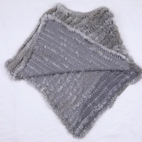 Genuine Rabbit Fur Knitted Natural Fur Poncho Fashion Wrap Coat Shawl Lady Scarf Natural Fur Wedding Party Wholesale Cape - Image 6