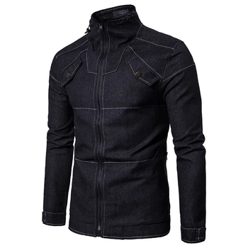 

Denim Mens Designer Jacket Jeans Solid Color Cardigan Males Coat Zipper Long Sleeve Two Color Mens Apparel