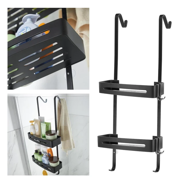 Hanging Shower Caddy Over Door Rust Proof Bathroom Tub Basket Shelf With 4  Hook With Suction Cup - Bathroom Shelves - AliExpress