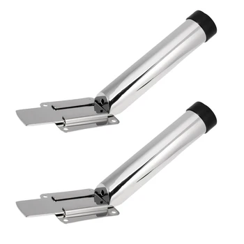 

2 Pcs Exceptional Stainless Steel Removable Slide Mount Fishing Rod Holder Rack