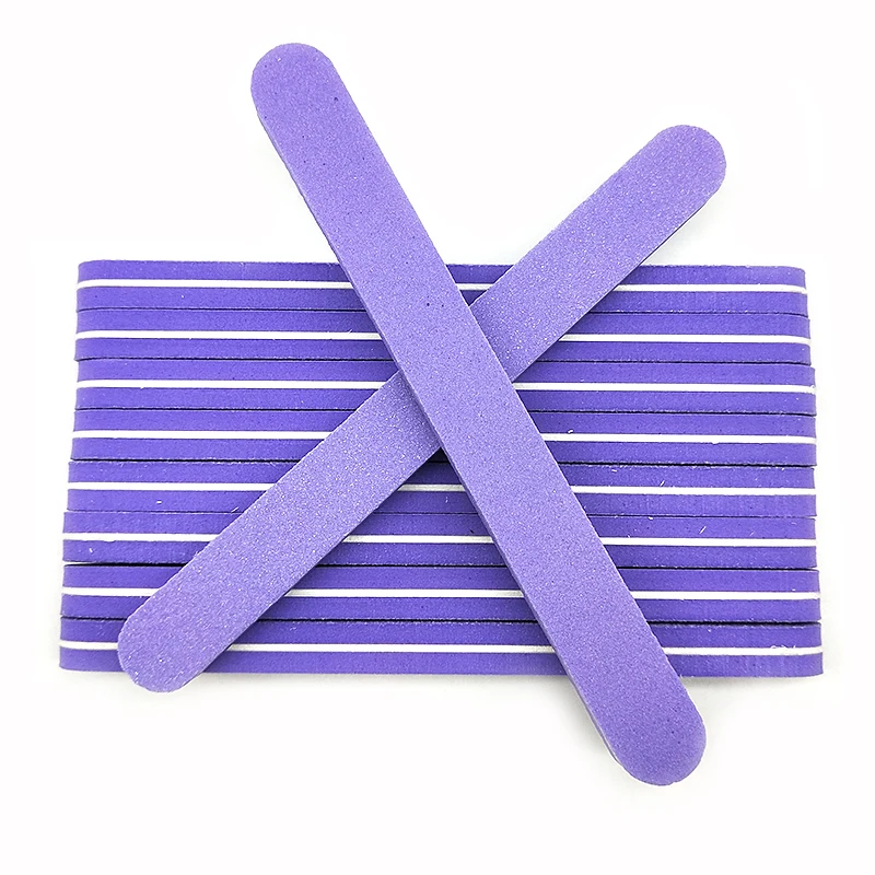 10pcs/lot Professional Nail File 100/180 Grit Nail Buffer Sanding Sponge Purple Nail Files For UV Gel Manicure Pedicure Tools