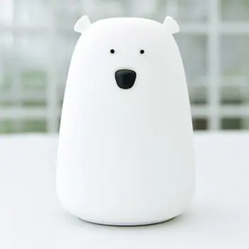 

Silicone Night Bedside Light Bear USB charging /battery powered touching Lamp Bedroom Kid Light Gift Pressure reducing toy