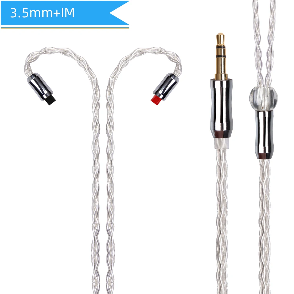 3.5mm IM White FDBRO 8 ядро 6N монокристаллической Медь посеребренный кабель 2,5/3,5/4,4 мм балансный кабель с A2DC IE80 IM для IM50 IM70 IE80s A5 - Цвет: 3.5mm IM White