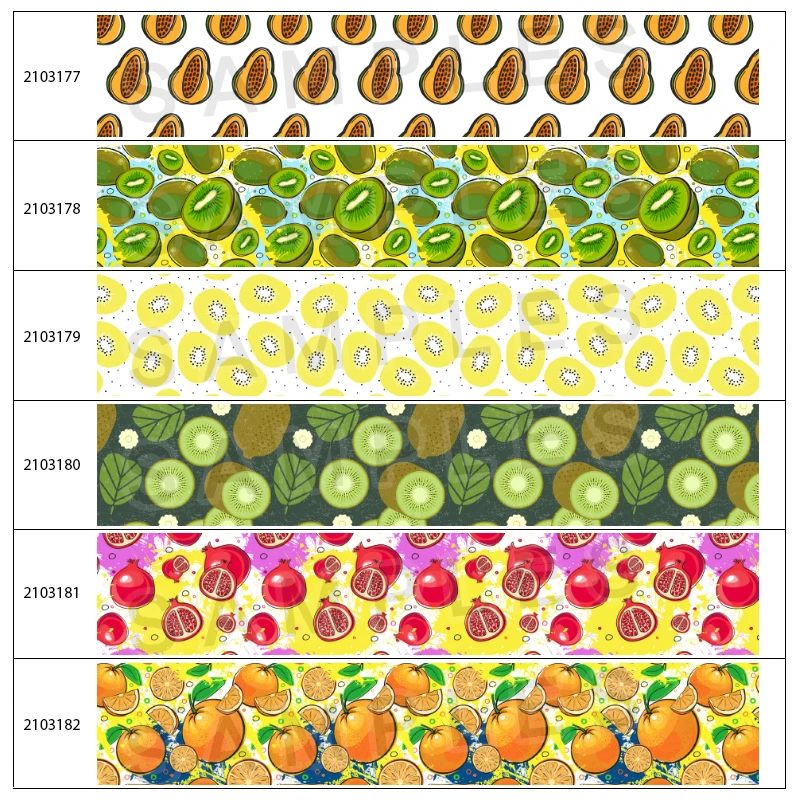 

Summer Series 50 Yards Fruit Pattern Printed Grosgrain,satin Ribbon Hair Accessories
