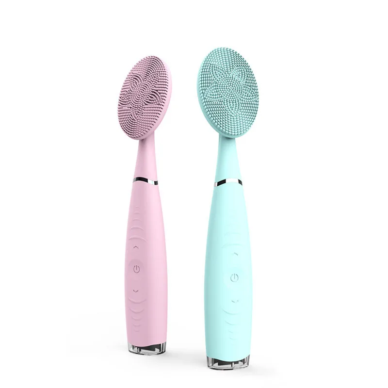 Ultrasonic Silicone Face Cleansing Brush USB Rechargeable Pore Cleaner Exfoliator Face Scrub Washing Brush Skin Care Massage
