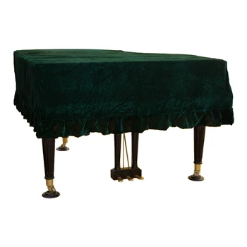

Anti Scratch Soft Dirt Resistant Home Dustproof Piano Cover Macrame Decorated Protective Gold Velvet Triangle Practical Washable