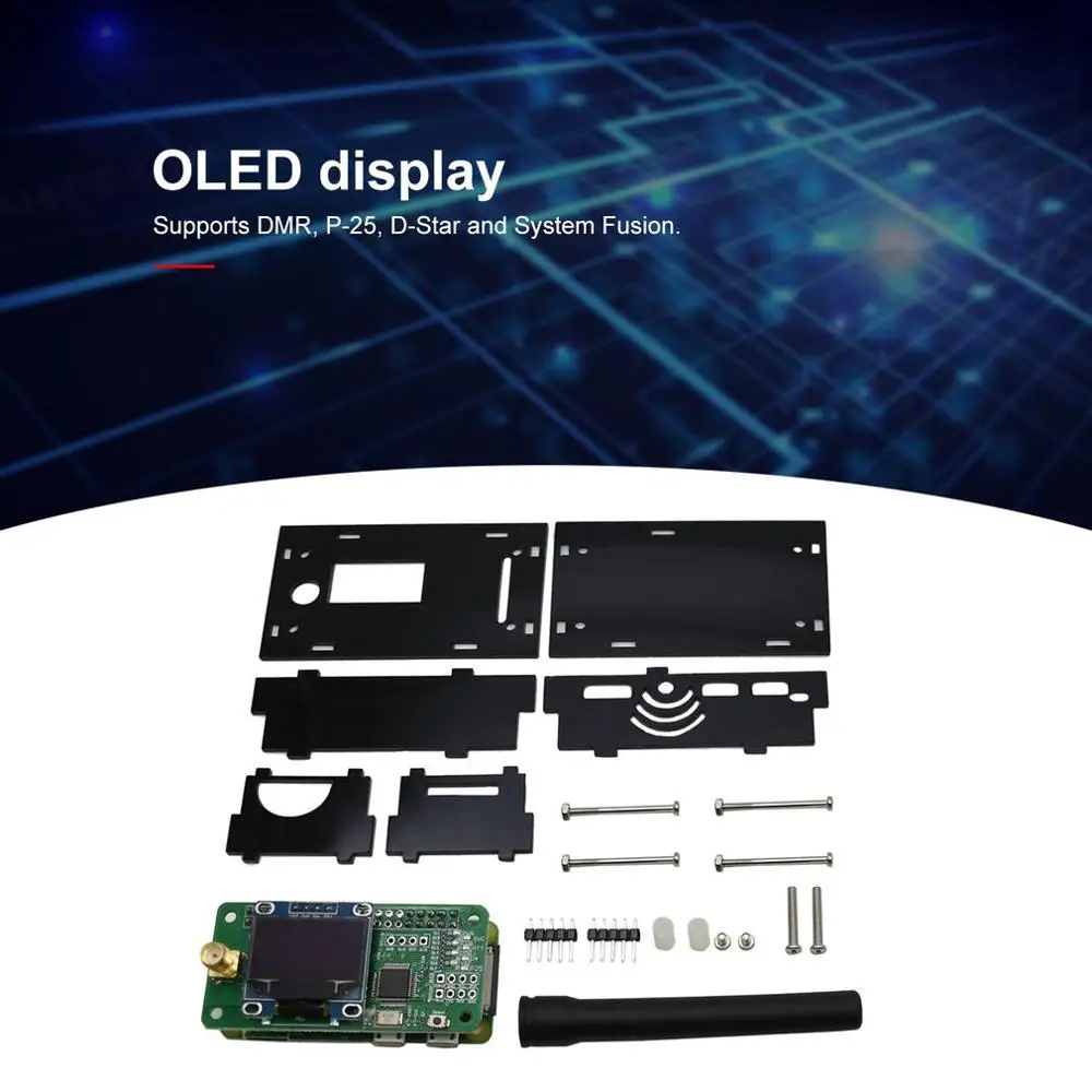 MMDVM точка доступа P25 DMR ycf для Raspberry Pi Zero Board+ OLED дисплей+ 8G карта TFT+ антенна+ акриловый чехол Комплект