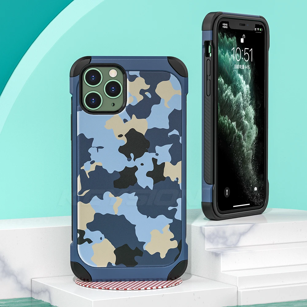 KEYSION камуфляж противоударный чехол для iPhone 11 11 Pro Max Камуфляж Анти-падение силиконовый чехол для телефона для iPhone 11 Pro Xs Max XR - Цвет: Синий