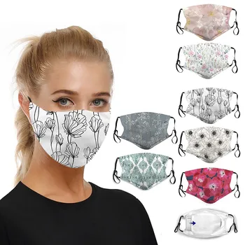

7PC Face Mask /With 14 PCS Filters Washable Dust Proof Face Mouth Cover Youre Too Close Fashion Print Facemask Mascarillas