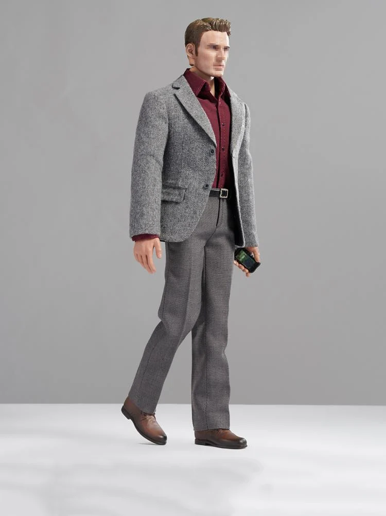 CEN-M12 1/6 Grijs Pak Jas Broek Shirt Riem met Schoenen Modellen voor 12inch Action Figure Hobbygift DIY CEN-M12 1/6 Grijs Pak Jas Broek Shirt Riem met Schoenen Modellen voor 12inch Action Figure Hobbygift DIY