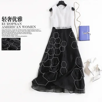 

Women's silk dress Europe and the United States women's spring/summer silk long silk dress S to XL