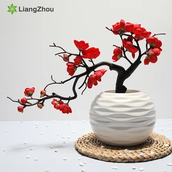 

Artificial Flower Plum Blossom 1Pcs Non-woven Fabrics Paper Flowers Branch San Valentin Decoration Home Party Decoration