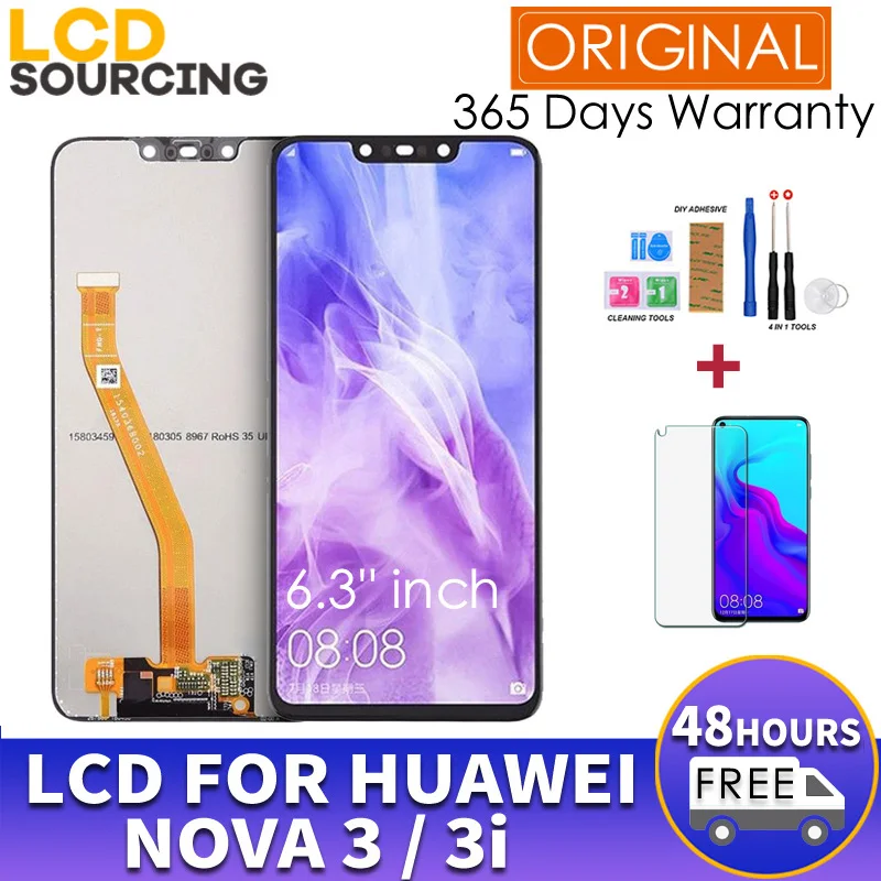 6," для huawei Nova 3 lcd PAR LX1 сенсорный экран панель дигитайзер сборка Рамка для Nova 3i дисплей Замена INE-LX2