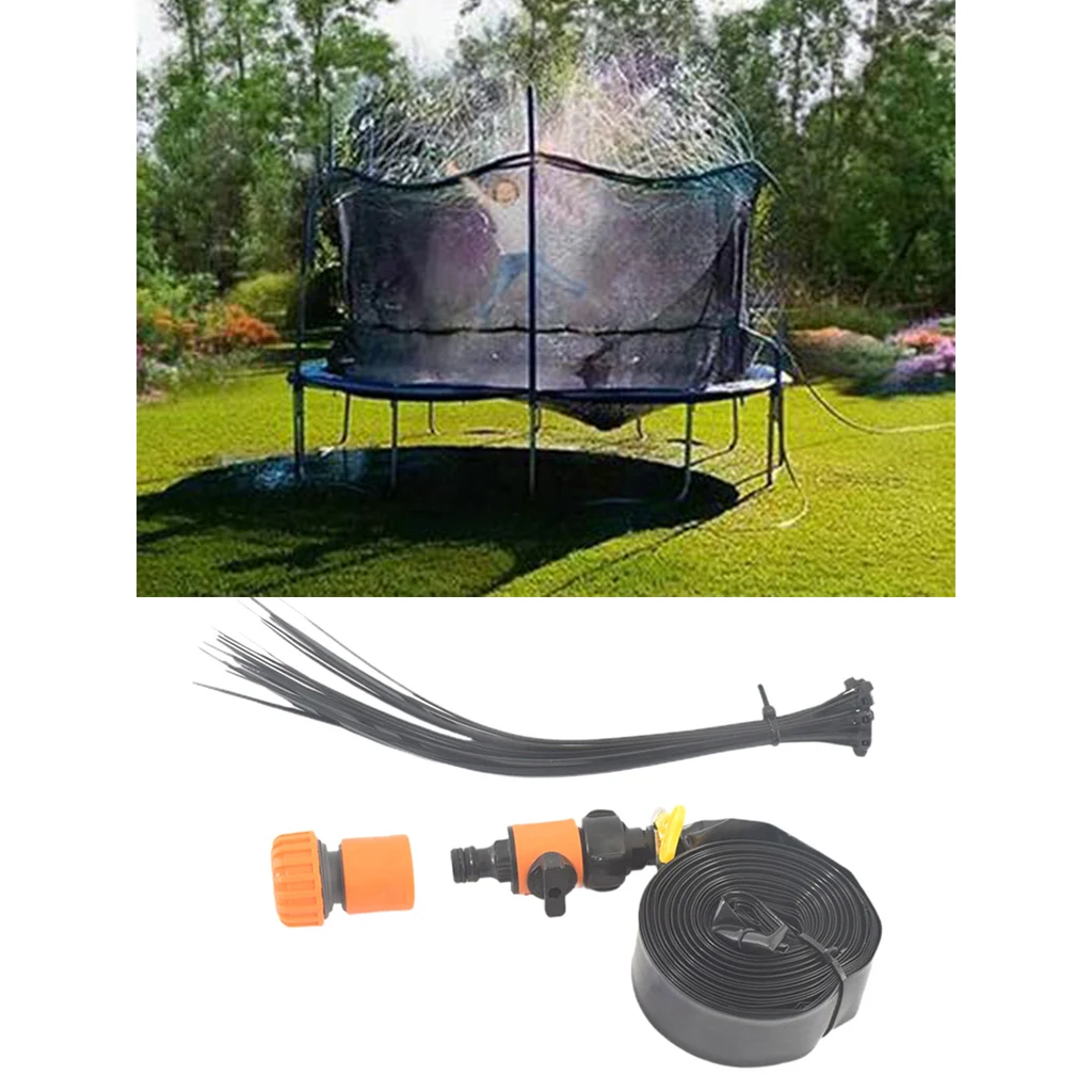 Trampoline Sprinkler for Kids Adults, Outdoor Trampoline Backyard Water Game Yard Sprinkler Fun Summer Toys Accessories Kit