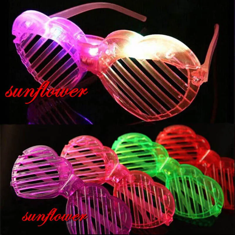 

Adult Kids Heart Shutter Shades LightSunglasses Glow Neon Party Supplies LED Glasses Birthday Wedding Christmas Carnival