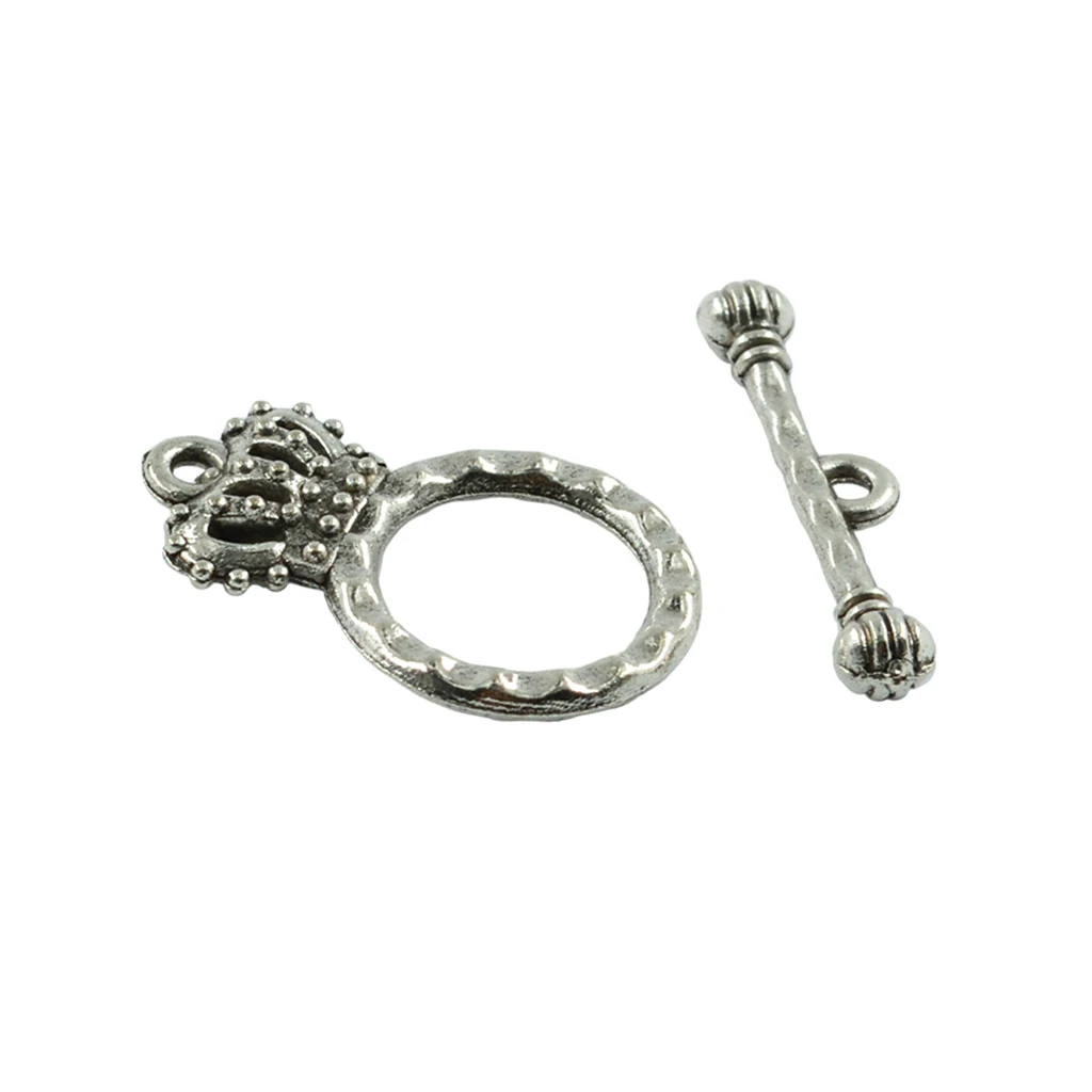 30 Sets Crown Clasp Connector Beads Crown Bar Shaped OT Toggle Clasps For Bracelets DIY Handmade Craft