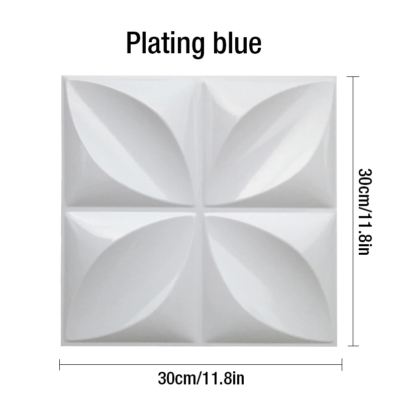 6 шт., 30x30 см, цветные 3D настенные панели с металлическим покрытием для автомобиля, цветок розы, гальванические 3D наклейки на стену, свадебные, вечерние, фоновые, настенные, художественные - Цвет: Plating blue