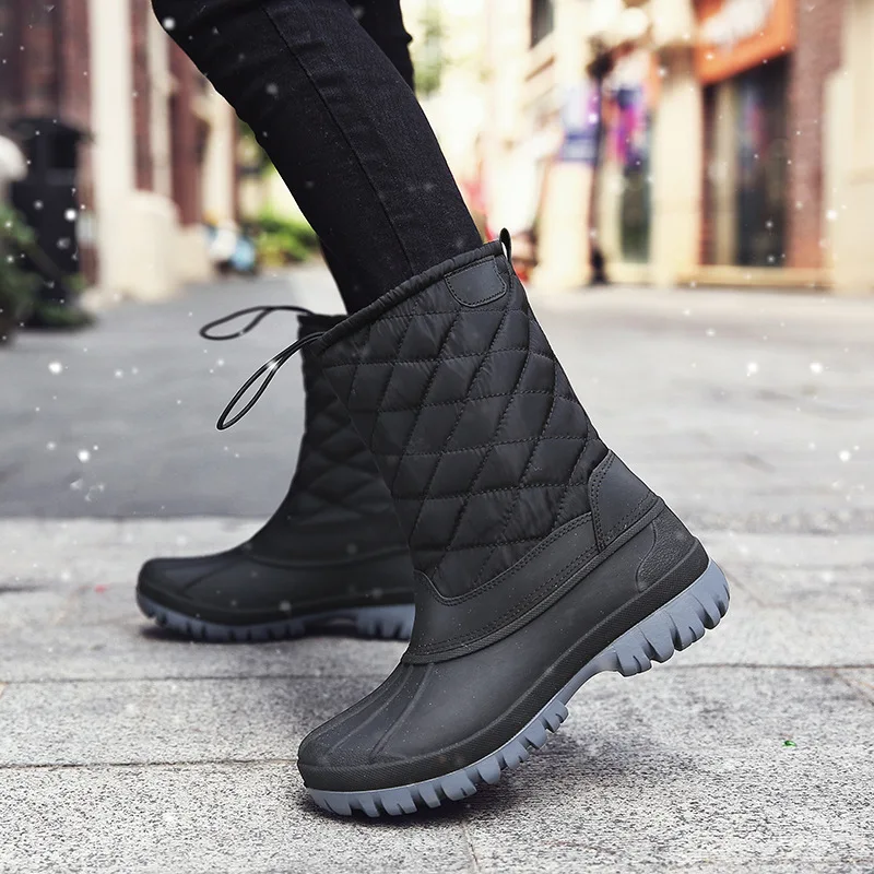 

HEE GRAND Winter Snow Boots Women Warm Plush Waterproof Mid Calf Rain Boots Platform Ladies Slip On Femal Shoes XWX7455