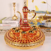 

Large-sized glass set for domestic European-style liquor, a small upside-down small glass holder with small trumpet
