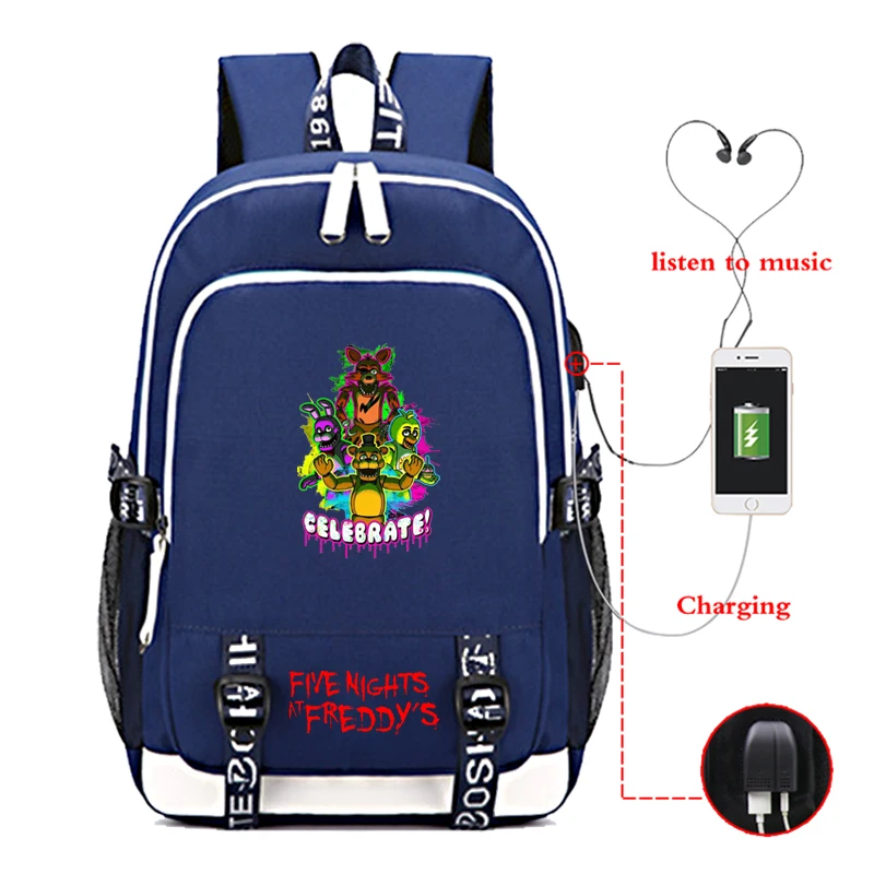 

Five Nights At Freddy Backpack Girls Boys School Bags Children Kid Travel Bag Casual Backpack USB Charging Backpack
