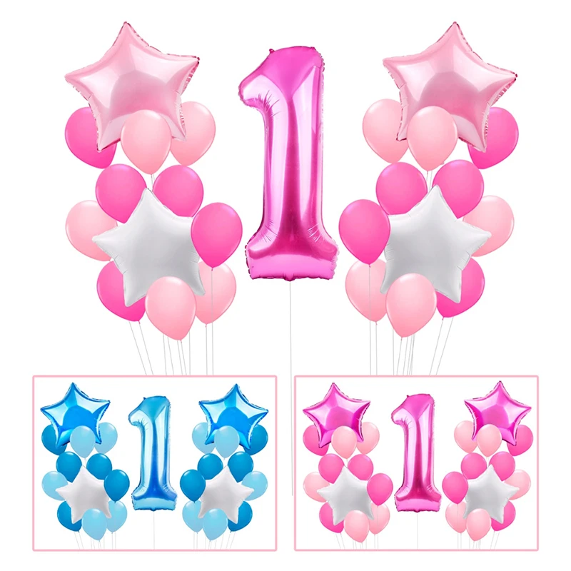 1 день рождения украшения для детей конфетти шары номер 1 первый балон фольгированные шары для мальчиков и девочек детские подарки для мероприятий