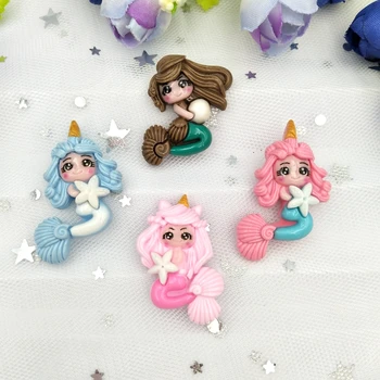 

10pcs Mixed Resin Unicorn Mermaidl flatback Resin Cabochons Embellishments Scrapbook Craft DIY Hair Accessories