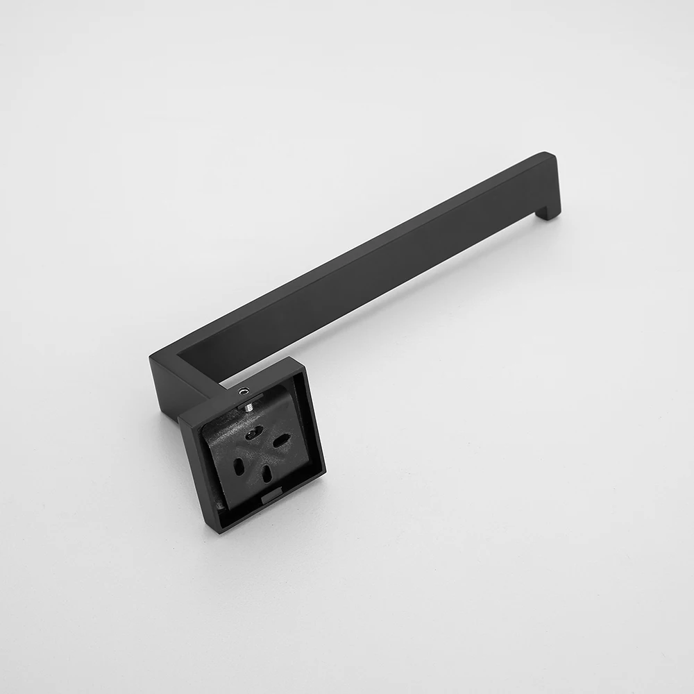 Toilet Paper Holder Bathroom Hardware Set Bathroom Hardware Accessories Clothes Hook Black Bath Hardware Set Wall-mounted Stainless Steel Clothes hook Toilet Paper Holder Towel Bar Kitchen Bathroom Accessories