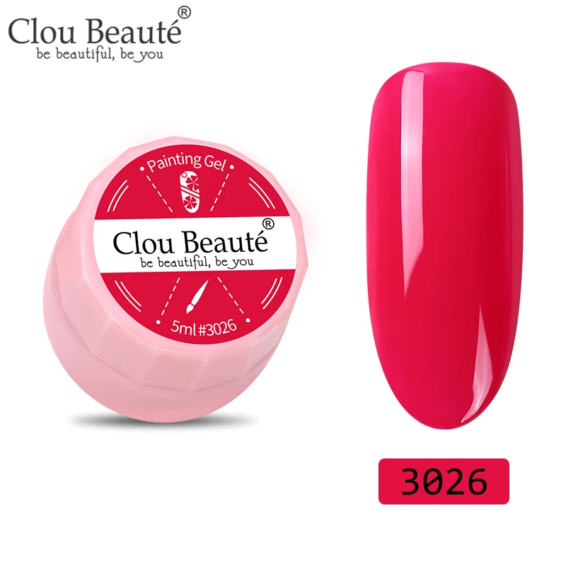 Clou Beaute paint ing Gel 72 цвета гель для ногтей краска УФ/светодиодный дизайн ногтей DIY Краска гель Лак Цвет лак краска ing 5 мл - Color: 3026