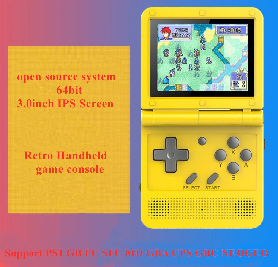 Hot V90 3.0 Inch Flip Handheld Game Console Open System 64 Bit PS1 FC GB Retro Video Games Player Mini Pocket Console Kids Gift