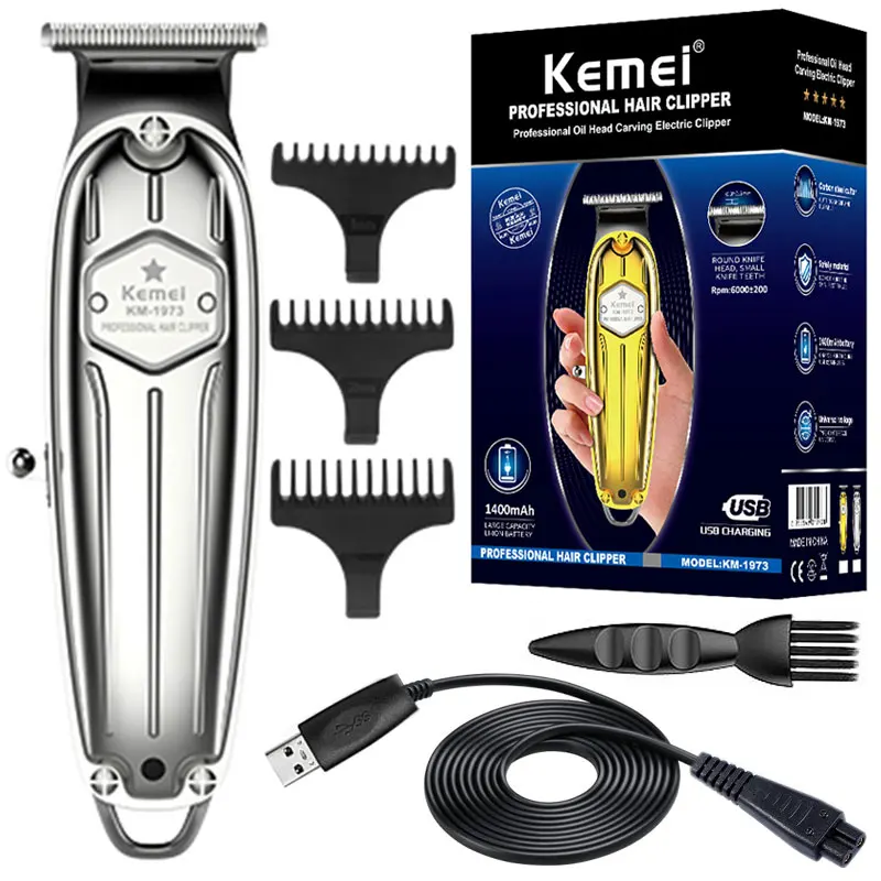 Kemei 1973 Pro Электрический парикмахерский аппарат с полностью металлическим