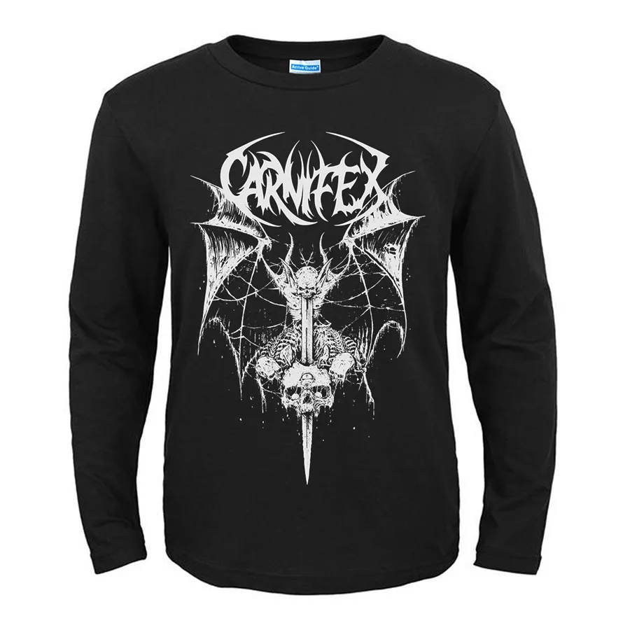 9 дизайнов Carnifex рок Мужская и женская рубашка с длинными рукавами Панк 3D череп кости Смерти тяжелый мелодичный металлический демон футболка для скейтборда
