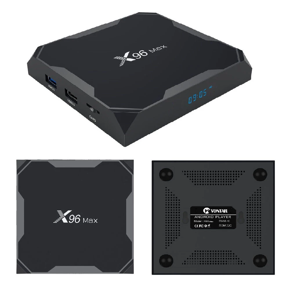 VONTAR X96Max ТВ приставка Android 9,0 Amlogic S905X3 Четырехъядерный 4 ГБ 32 ГБ 64 Гб Wifi BT 1000M 4K ТВ приставка X96 Max X3 медиаплеер