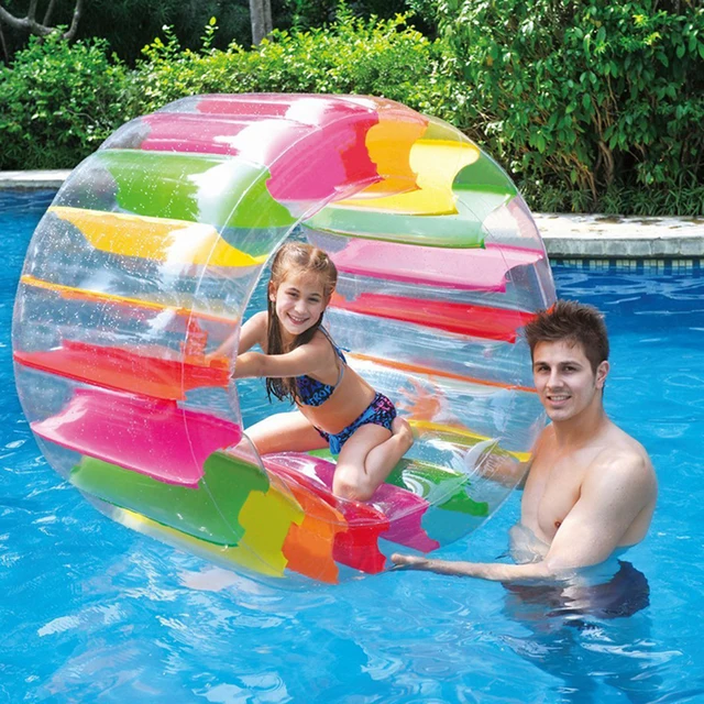 36 Inch Colorful Iatable Water Wheel Roller Float Giant Roll Ball For Boys And Girls Swimming Pool Toys Grass Plaything 2