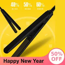 Mini Hair Straightener Christmas Gift For Your Girl Friend Ceramic Tourmaline Ionic Flat Iron Hair Straighten Tool Mini Fer A Li