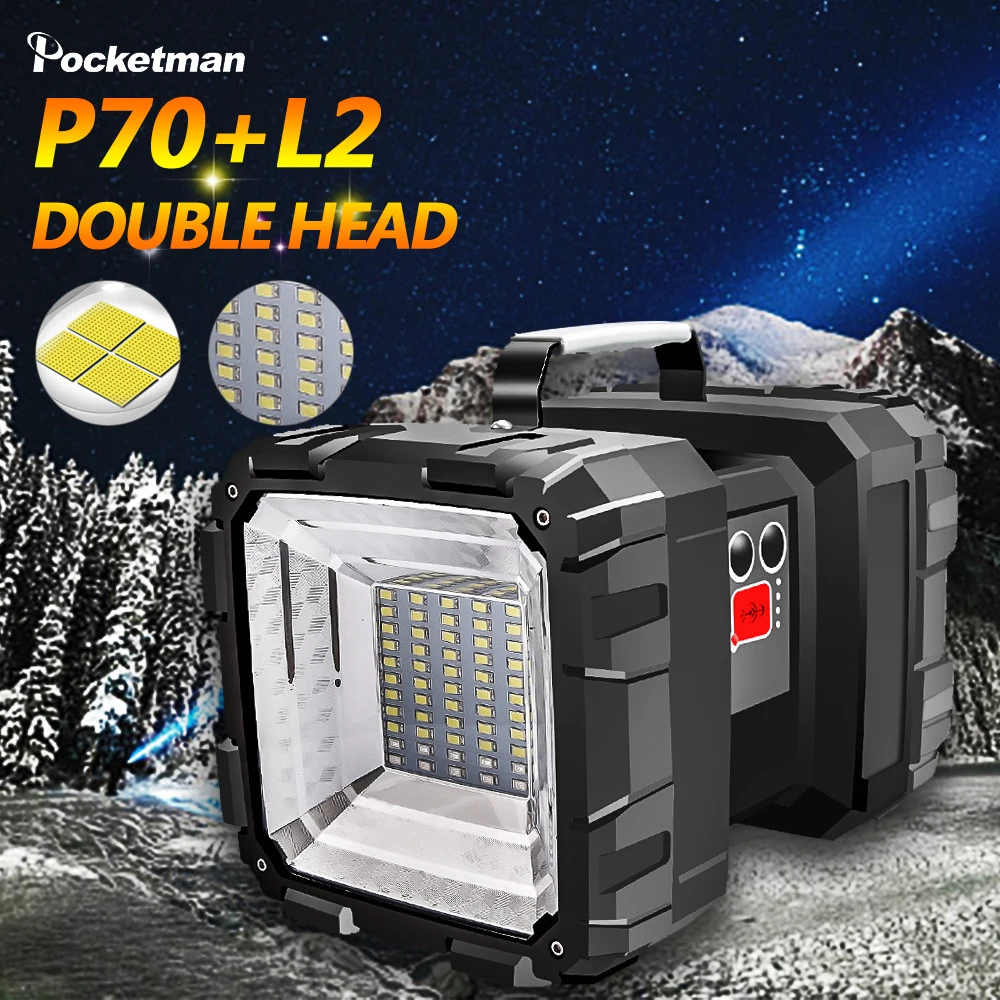 

Portable Flashlight Powerful Searchlight USB Rechargeable Spotlight FloodLight Work Lamp Outdoor Emergency Lamp For Patrolling