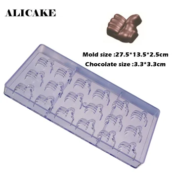 

18 Holes Thumb Praise Polycarbonate Molds Chocolate Plastic Chocolate Mold 3D Form For Cooking Bakery Tools
