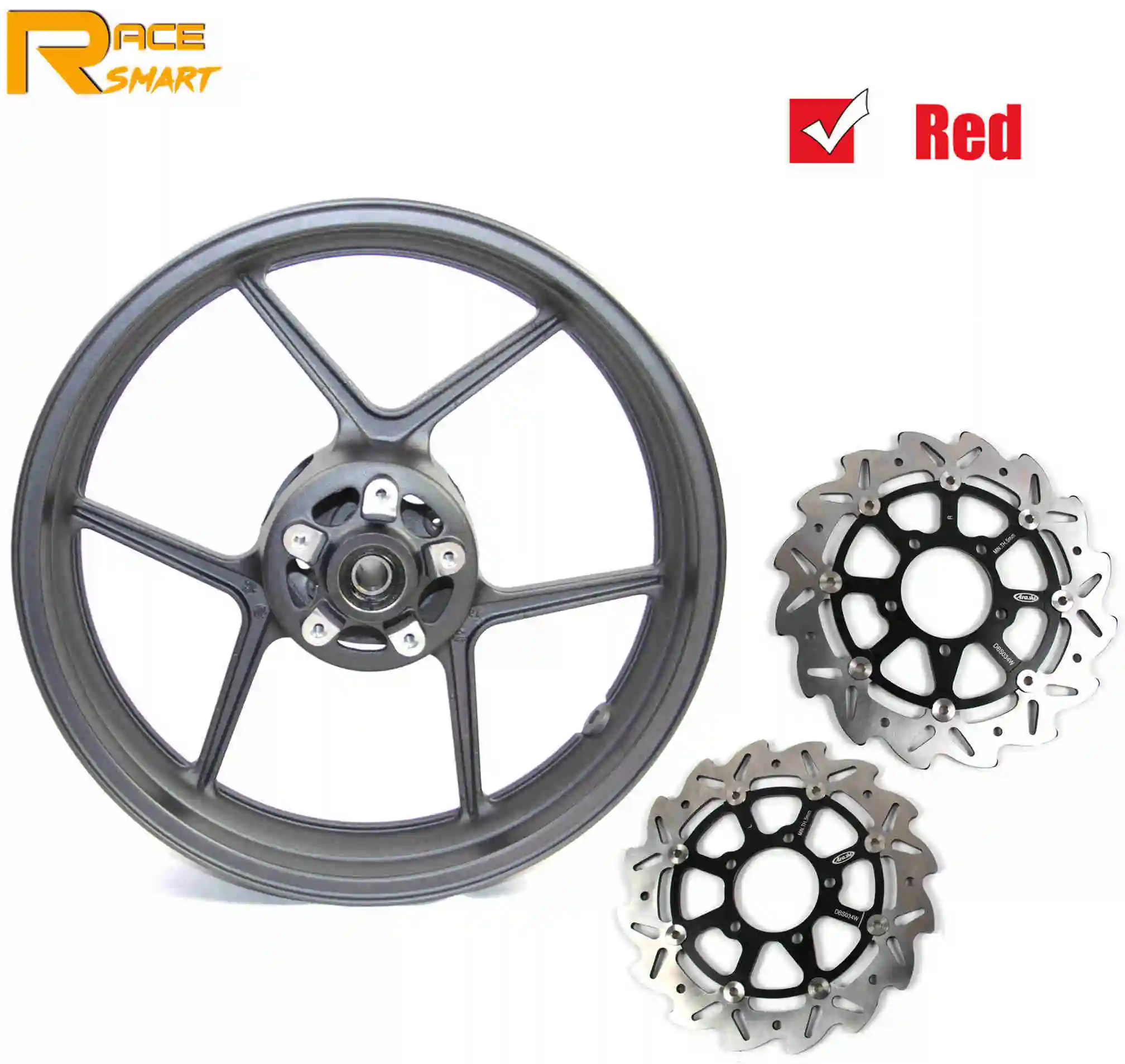 1 шт для KWASAKI Z750 2009-2012 мотоцикл A356/AC4CH OEM Класс Алюминий Z 750 2009 2010 2011 2012 09, 10, 11, 12 лет - Цвет: Red rim Black